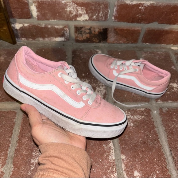 Vans Other - Vans Kids Pink Low-Top Canvas Sneakers with White Stripe